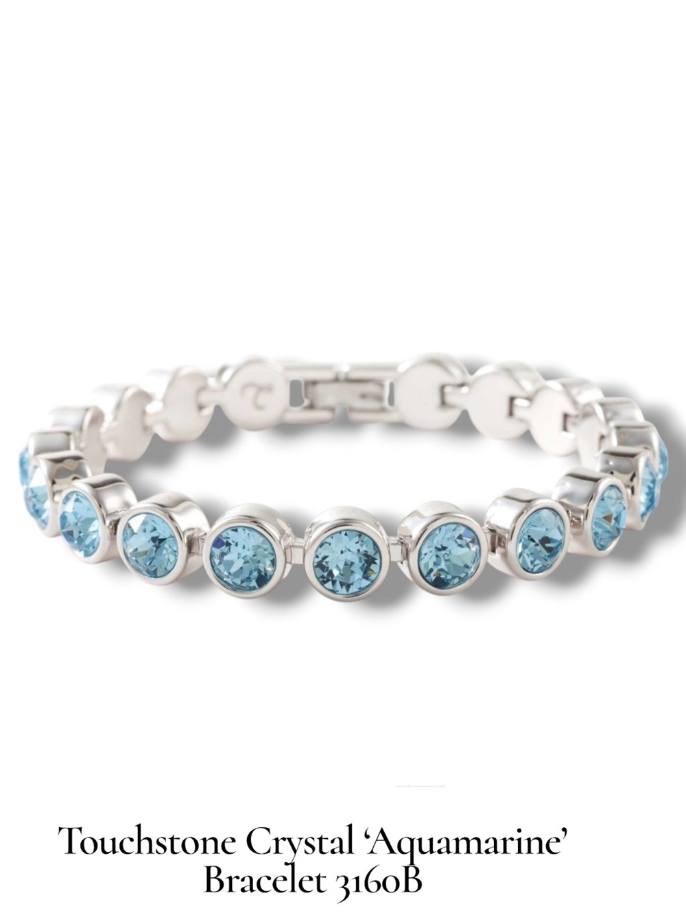 Touchstone Crystal Aquamarine Ice Crystal Bracelet Retired 3160B